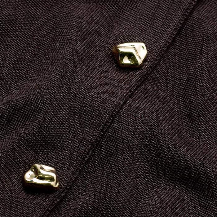 ME+EM Brown Luxe Knit Slim Shirt