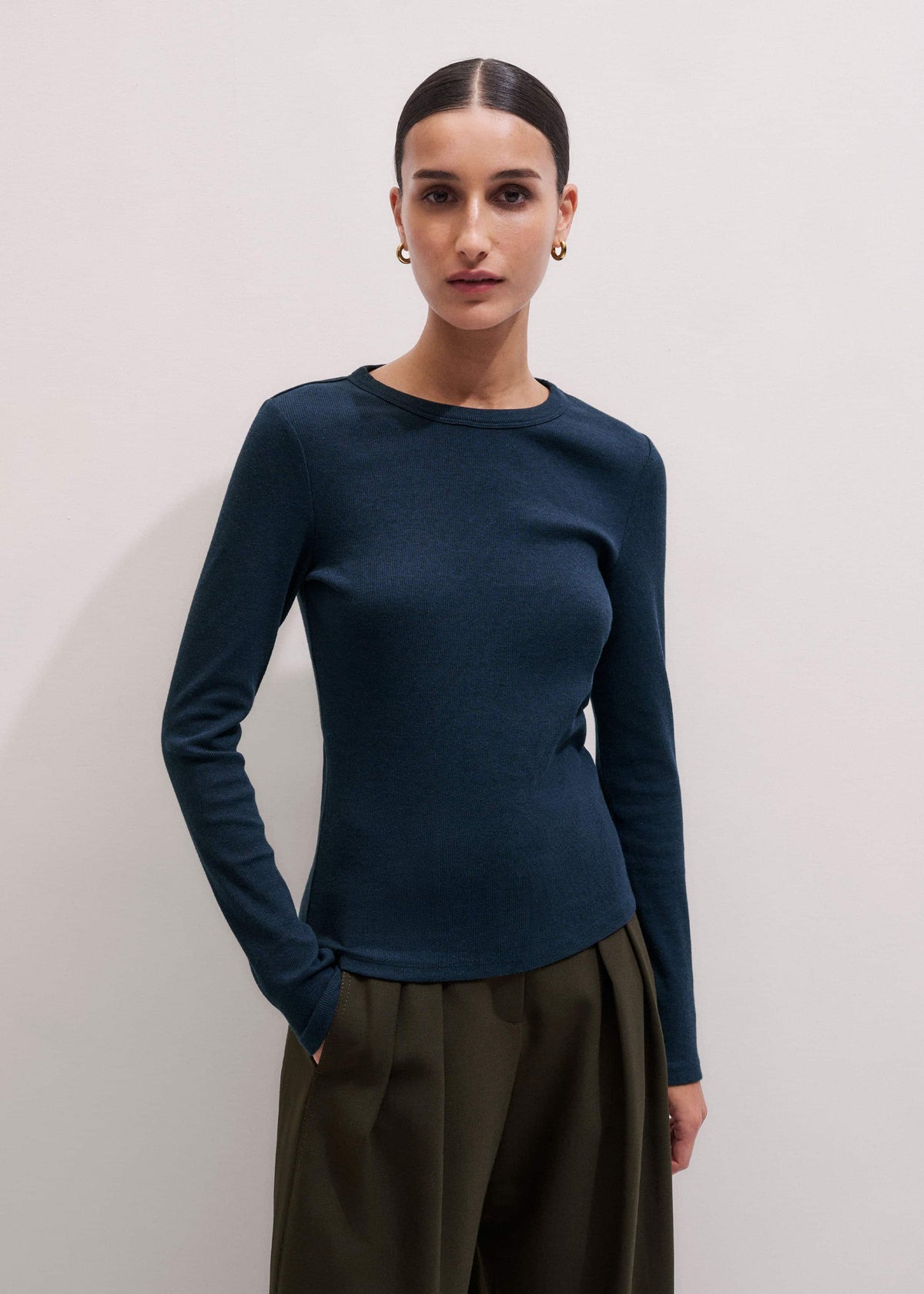 ME+EM Navy Perfect Basic Top