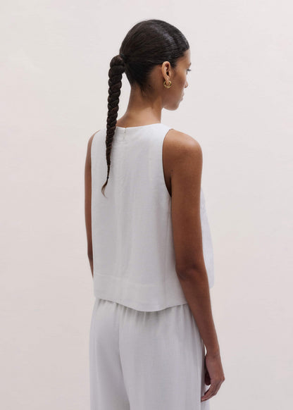 ME+EM White Shell Crop Top