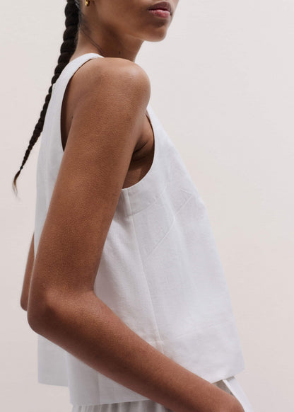 ME+EM White Shell Crop Top