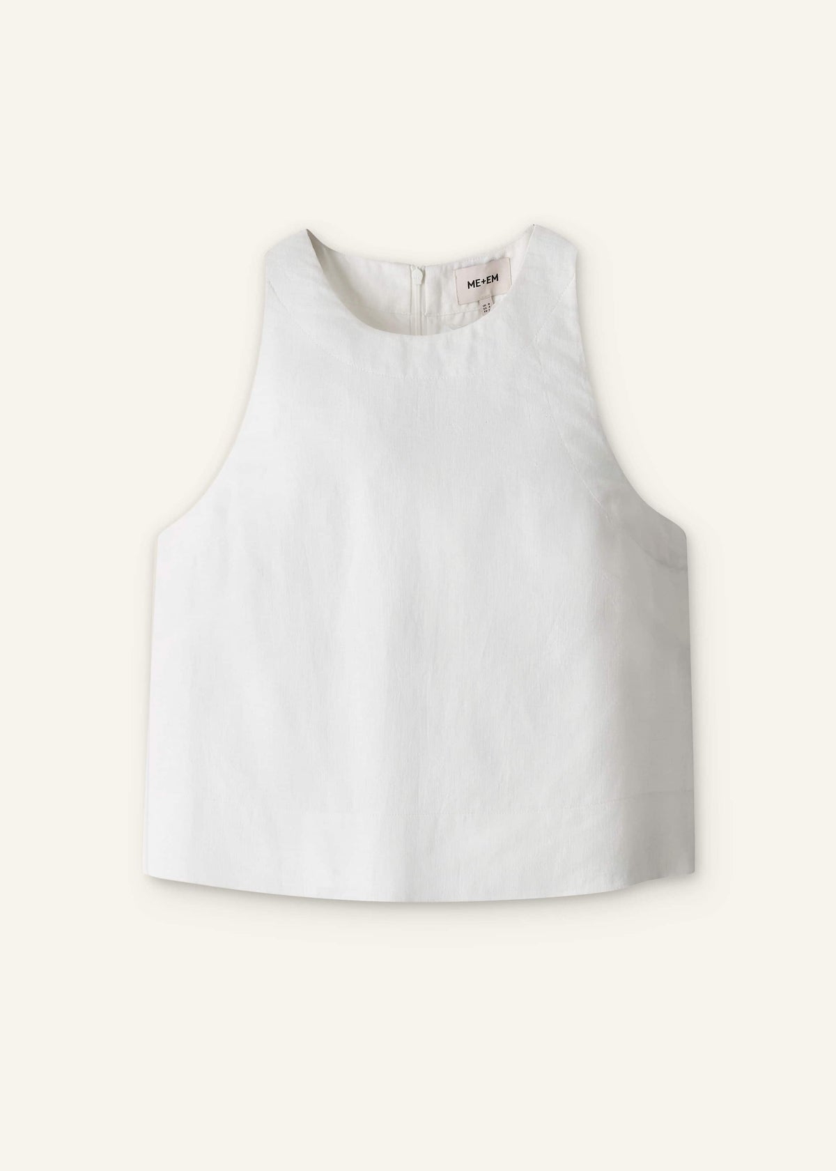 ME+EM White Shell Crop Top