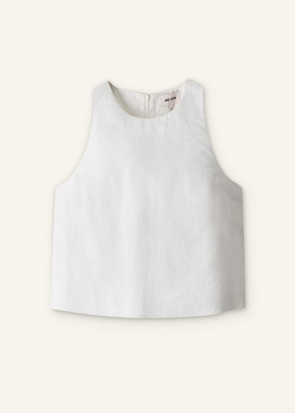 ME+EM White Shell Crop Top