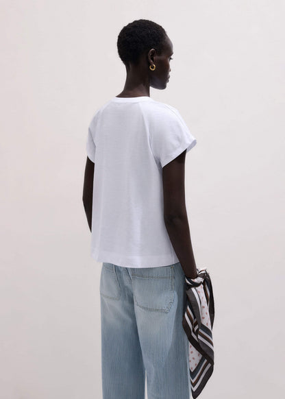ME+EM White Open Placket Swing Top
