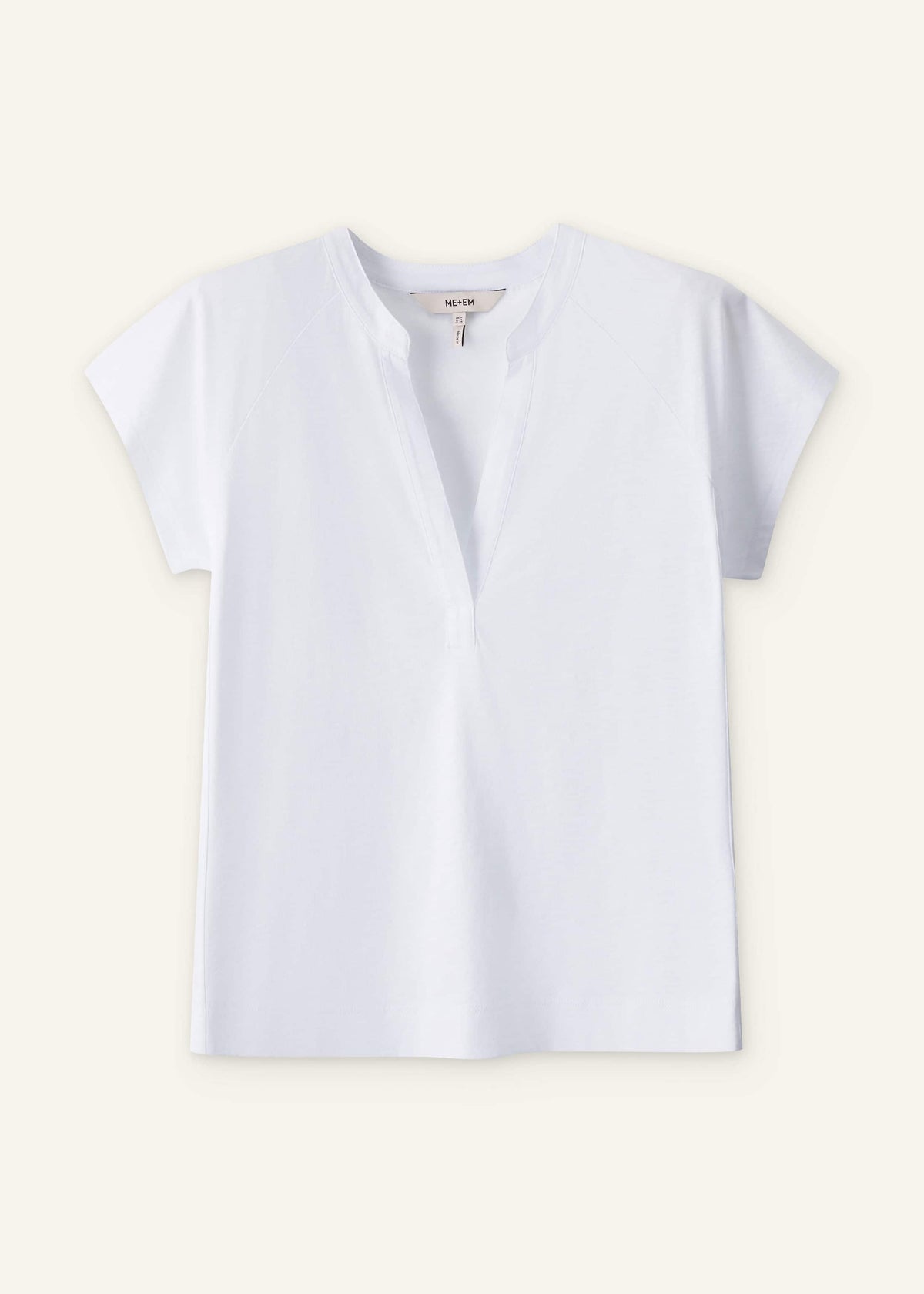 ME+EM White Open Placket Swing Top