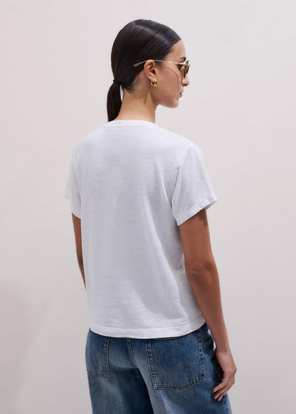 ME+EM White Soft Washed V-Neck Tee