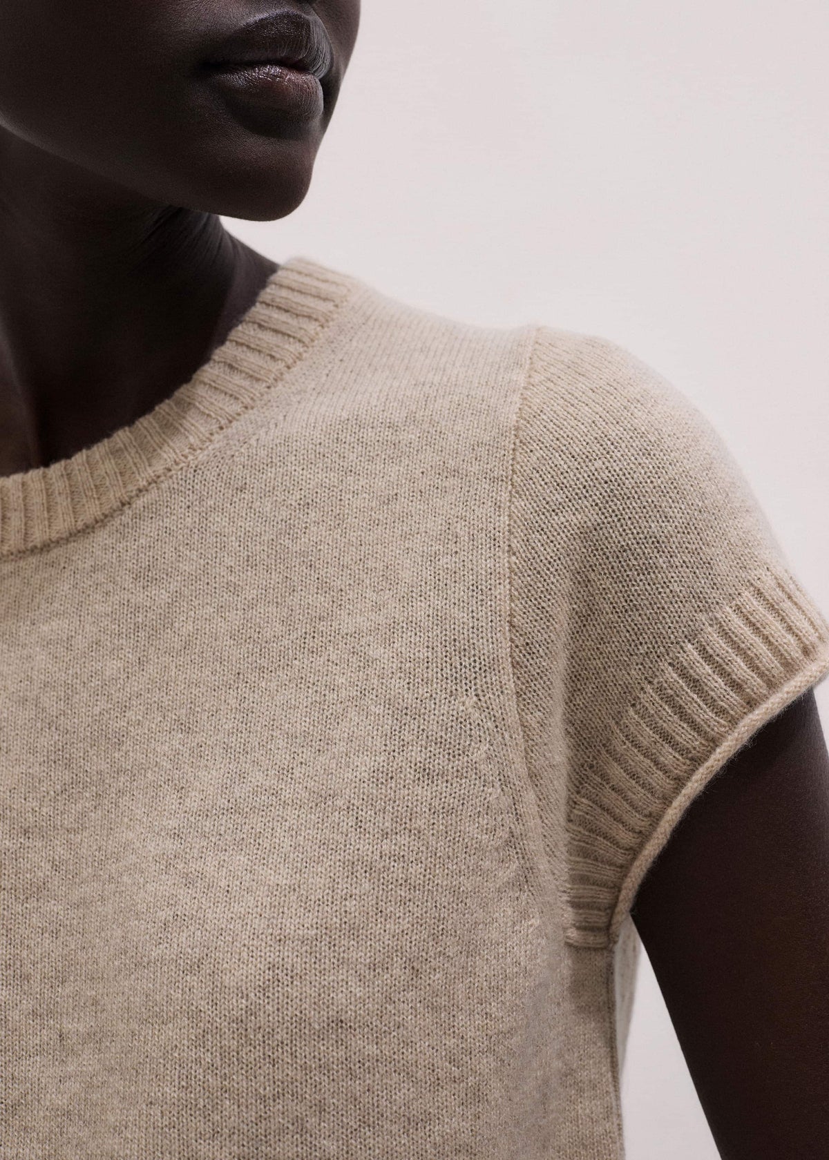 ME+EM Oatmeal Cashmere Shrunken Knit Baby Tee