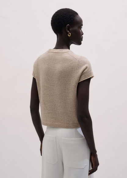 ME+EM Oatmeal Cashmere Shrunken Knit Baby Tee