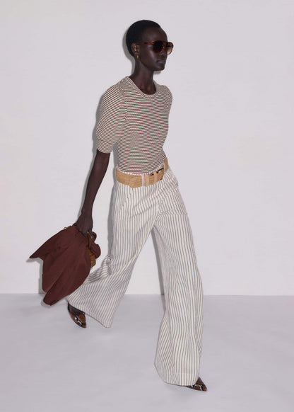 ME+EM Cinnamon Brown Feminine Sleeve Tee