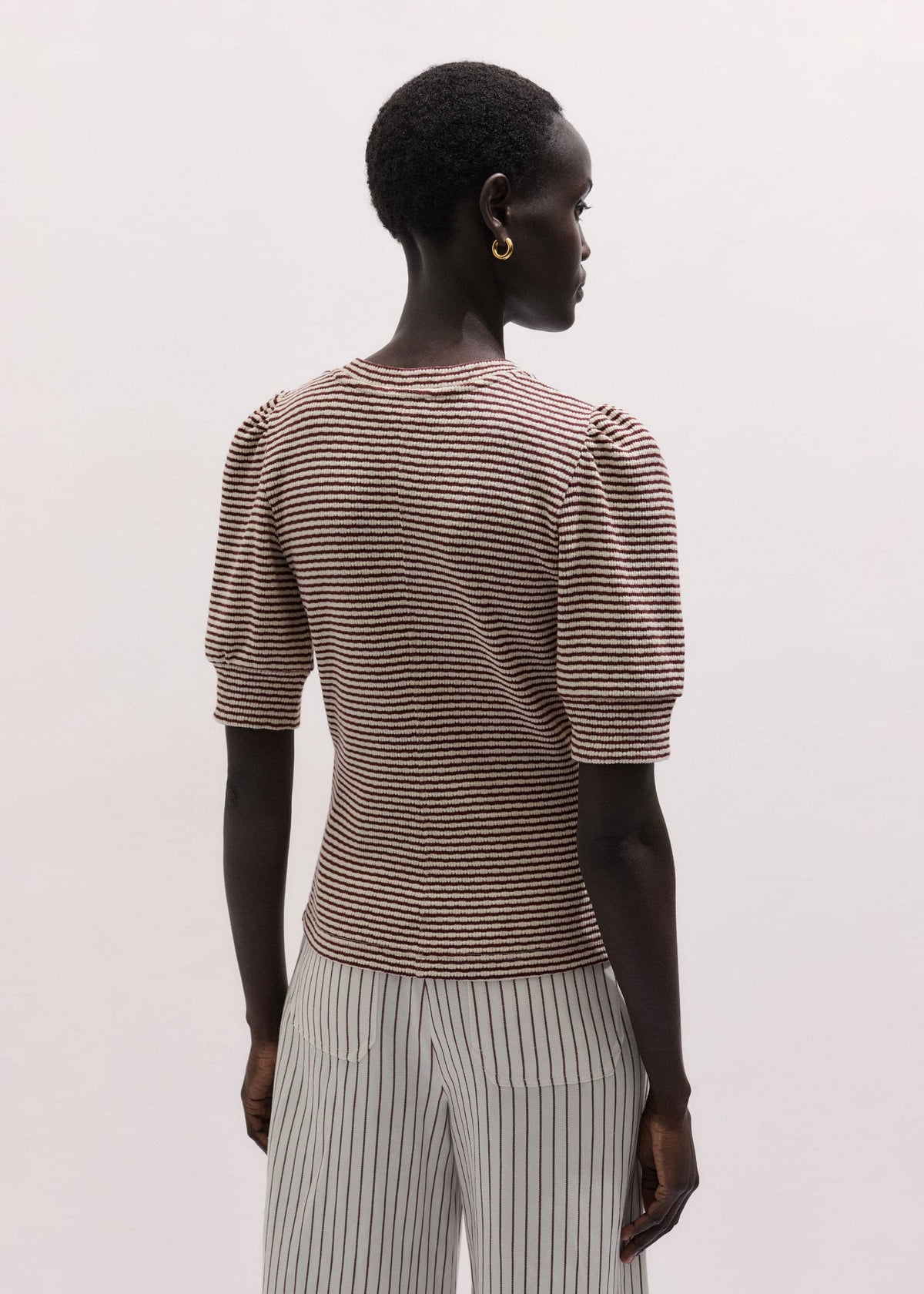 ME+EM Cinnamon Brown Feminine Sleeve Tee