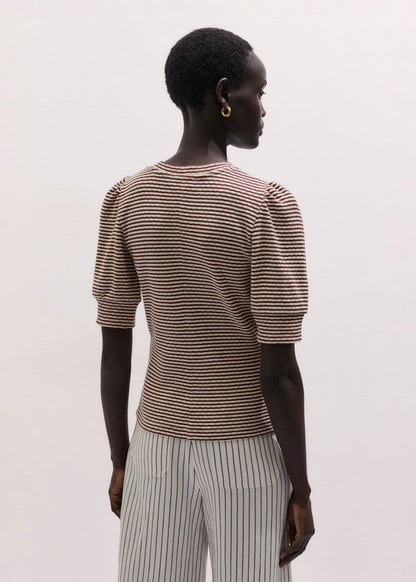 ME+EM Cinnamon Brown Feminine Sleeve Tee