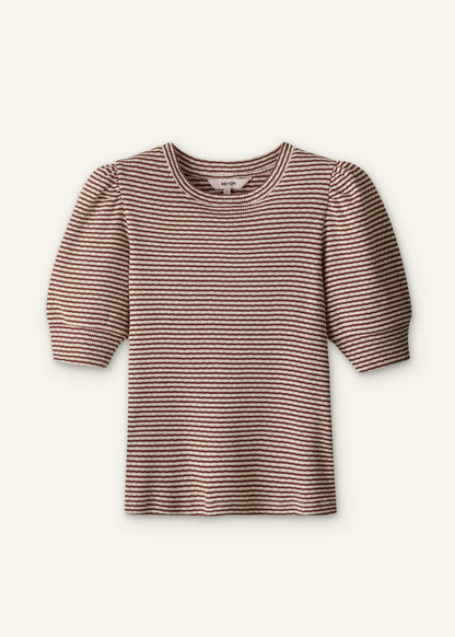 ME+EM Cinnamon Brown Feminine Sleeve Tee