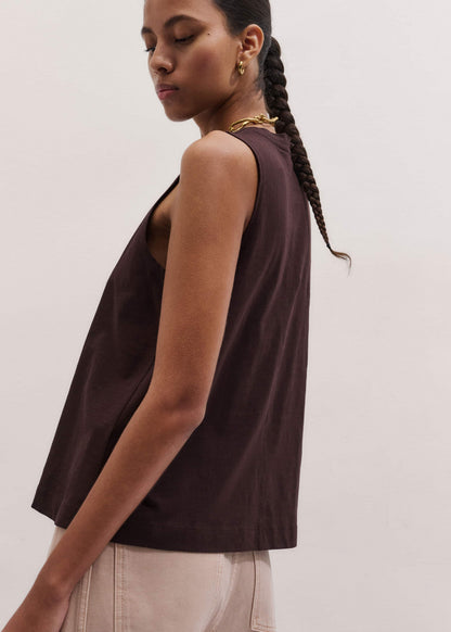 ME+EM Brown Racerback Swing Top