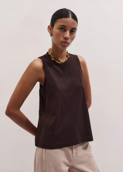 ME+EM Brown Racerback Swing Top