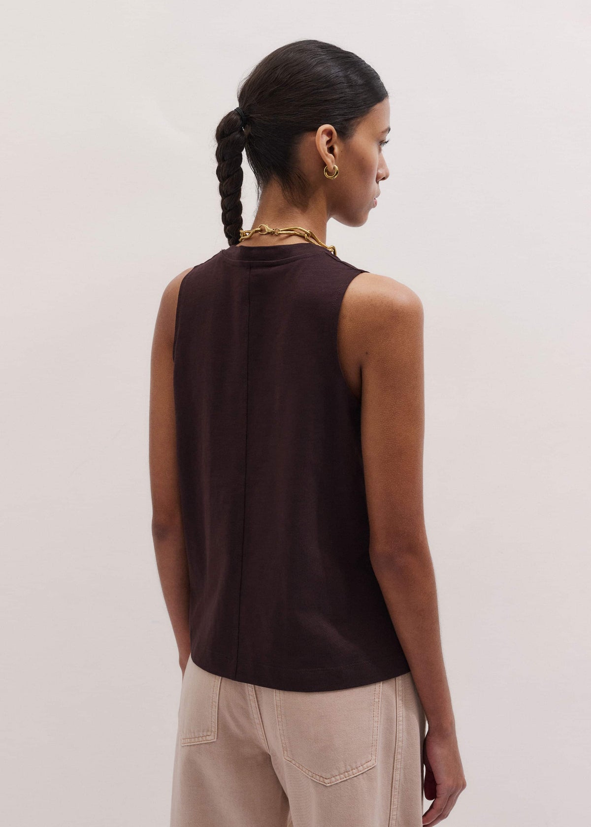 ME+EM Brown Racerback Swing Top