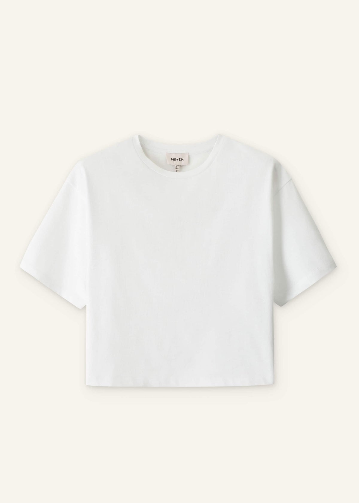 ME+EM White Relaxed Cropped T-Shirt