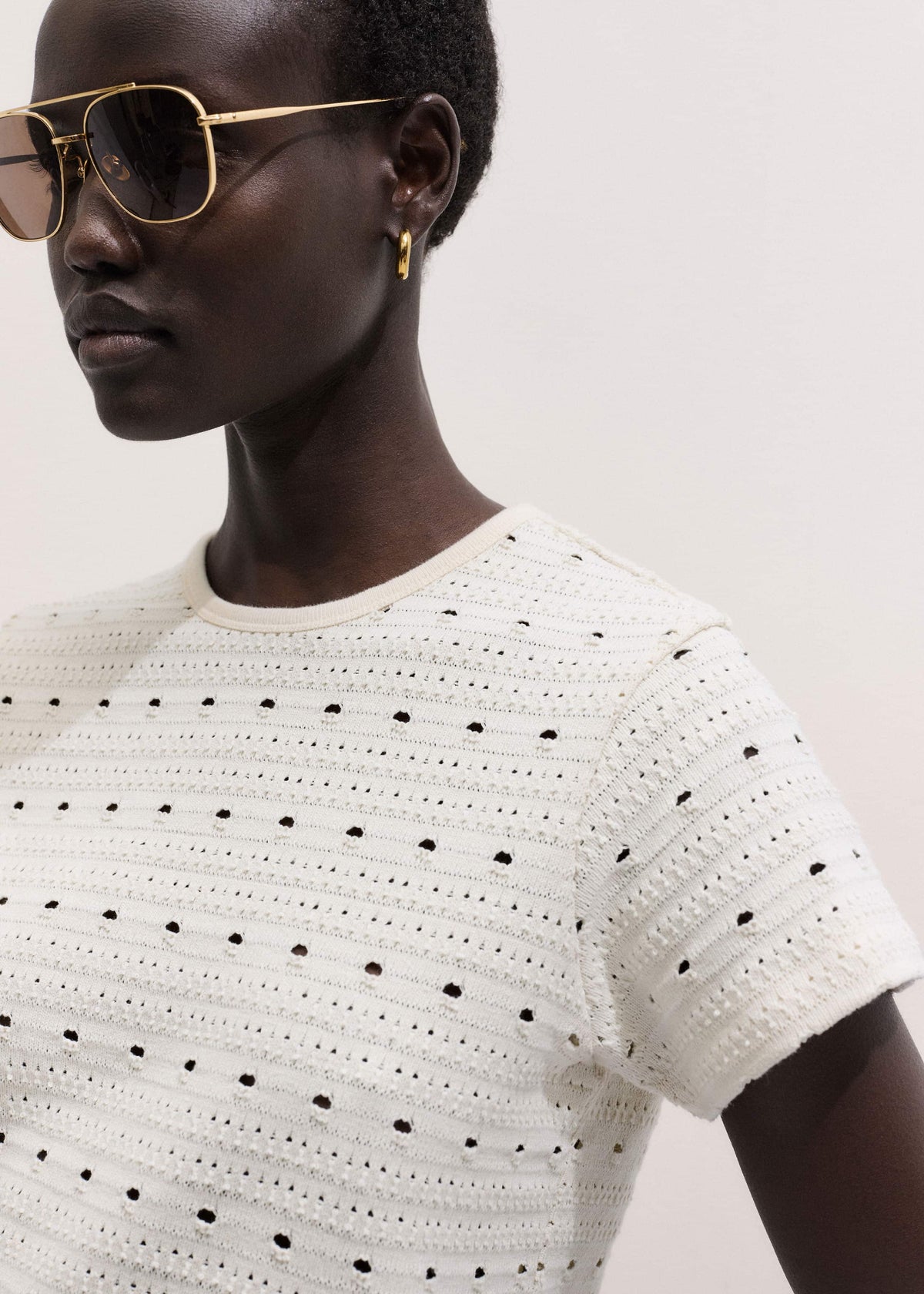 ME+EM Cream Cutout Baby Tee