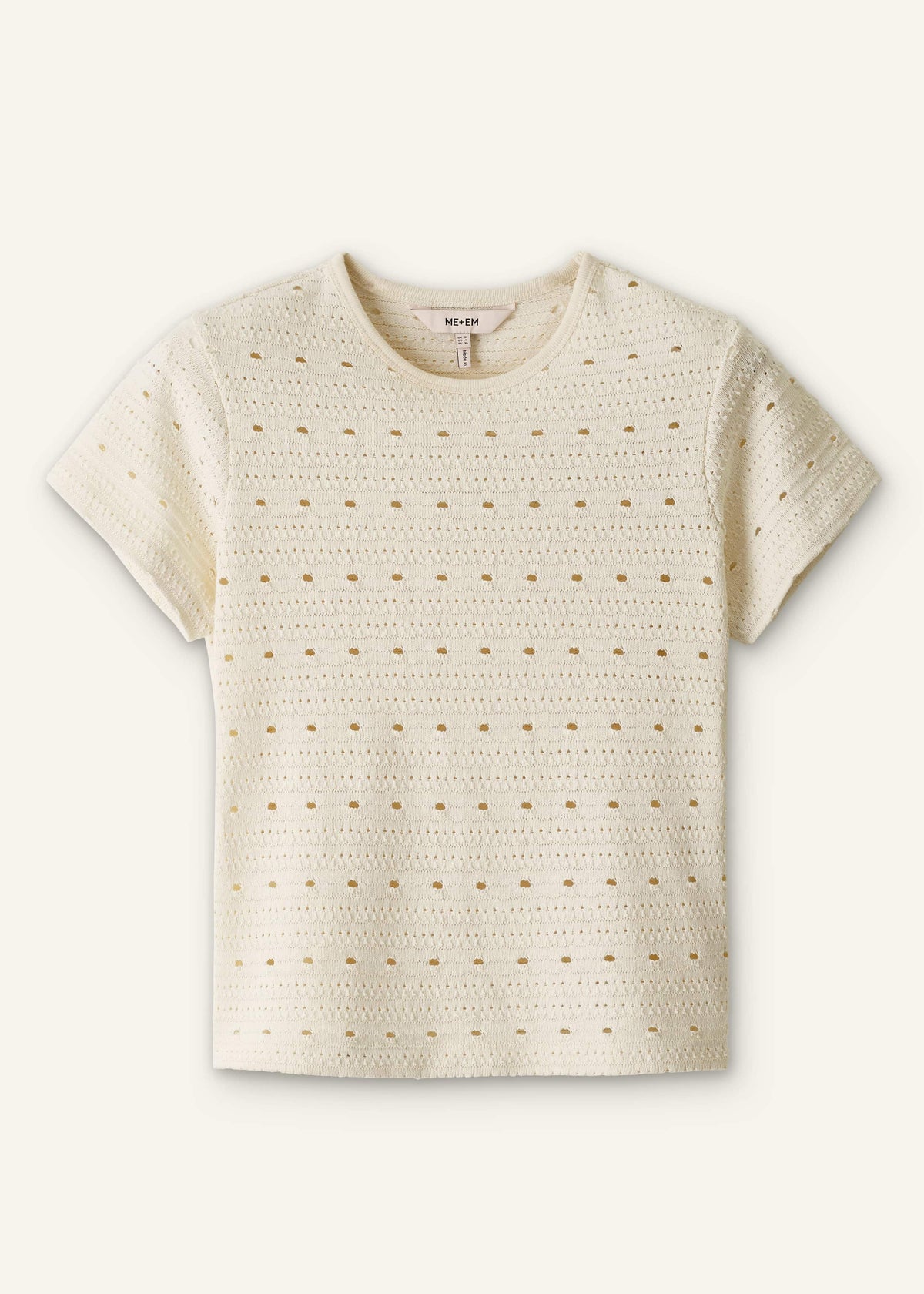 ME+EM Cream Cutout Baby Tee