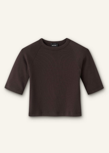ME+EM Brown Raglan Crop Tee