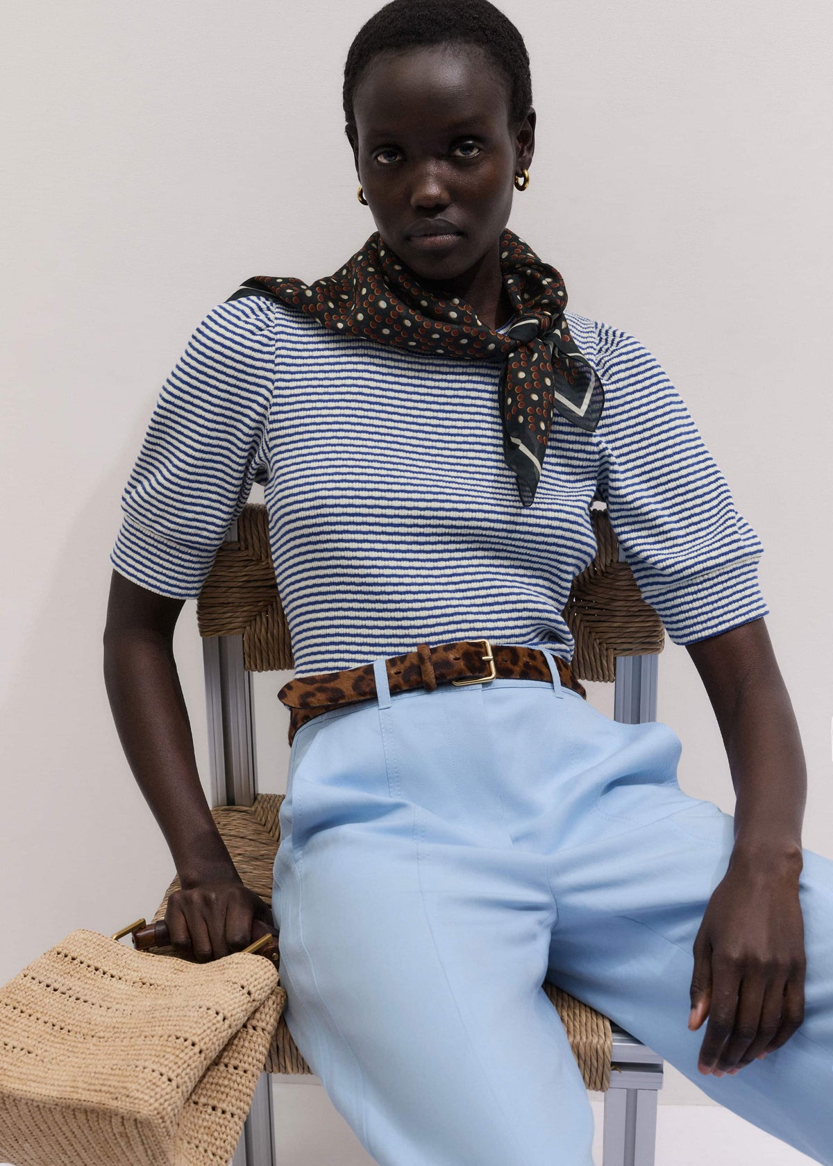 ME+EM Blue Feminine Sleeve Tee