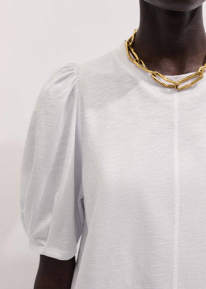 ME+EM White Feminine Sleeve Swing Top
