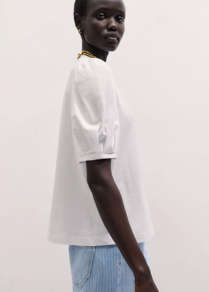 ME+EM White Feminine Sleeve Swing Top