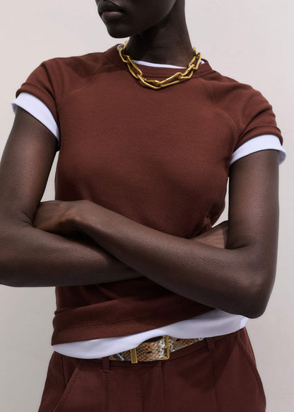 ME+EM Cinnamon Brown Ultimate Raglan Tee