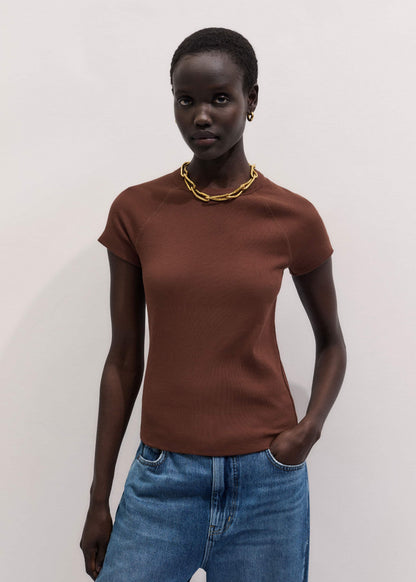 ME+EM Cinnamon Brown Ultimate Raglan Tee