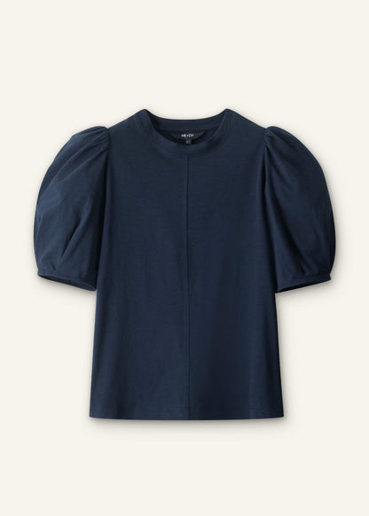 ME+EM Navy Feminine Sleeve Swing Top