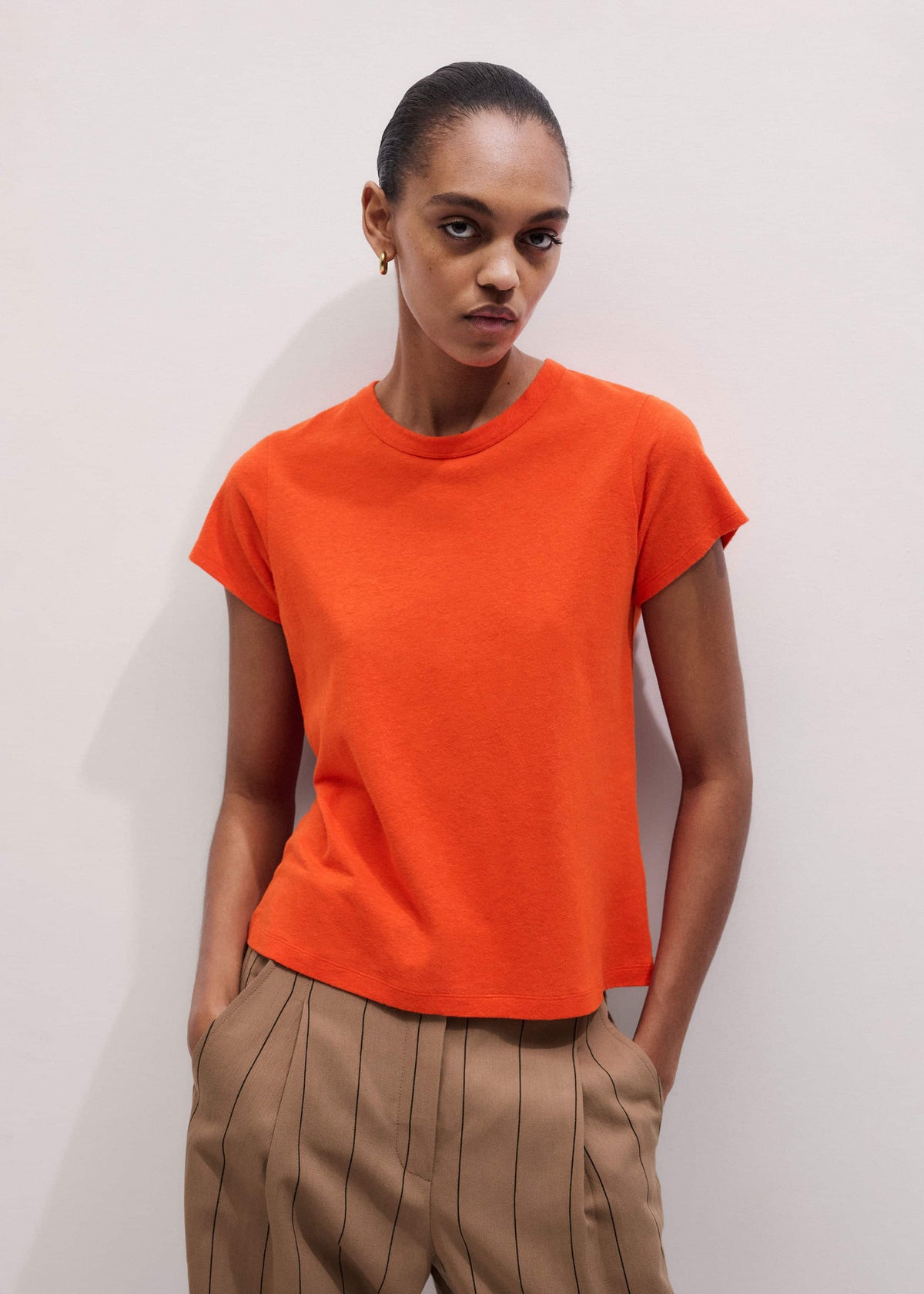 ME+EM Orange Soft Washed Straight Tee