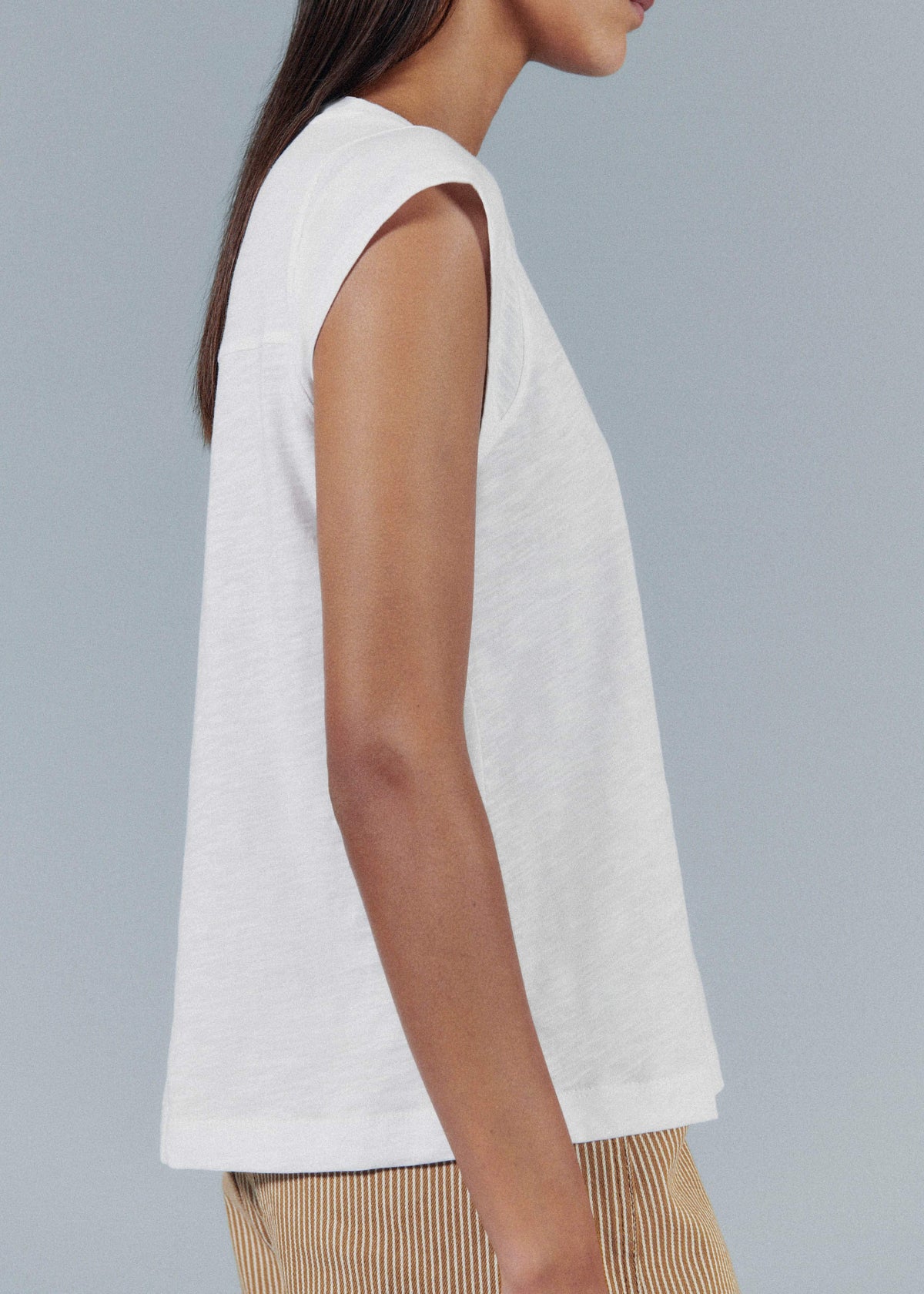 ME+EM White Cap Sleeve Crew Neck Swing Tee