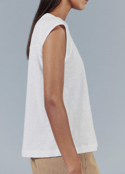 ME+EM White Cap Sleeve Crew Neck Swing Tee