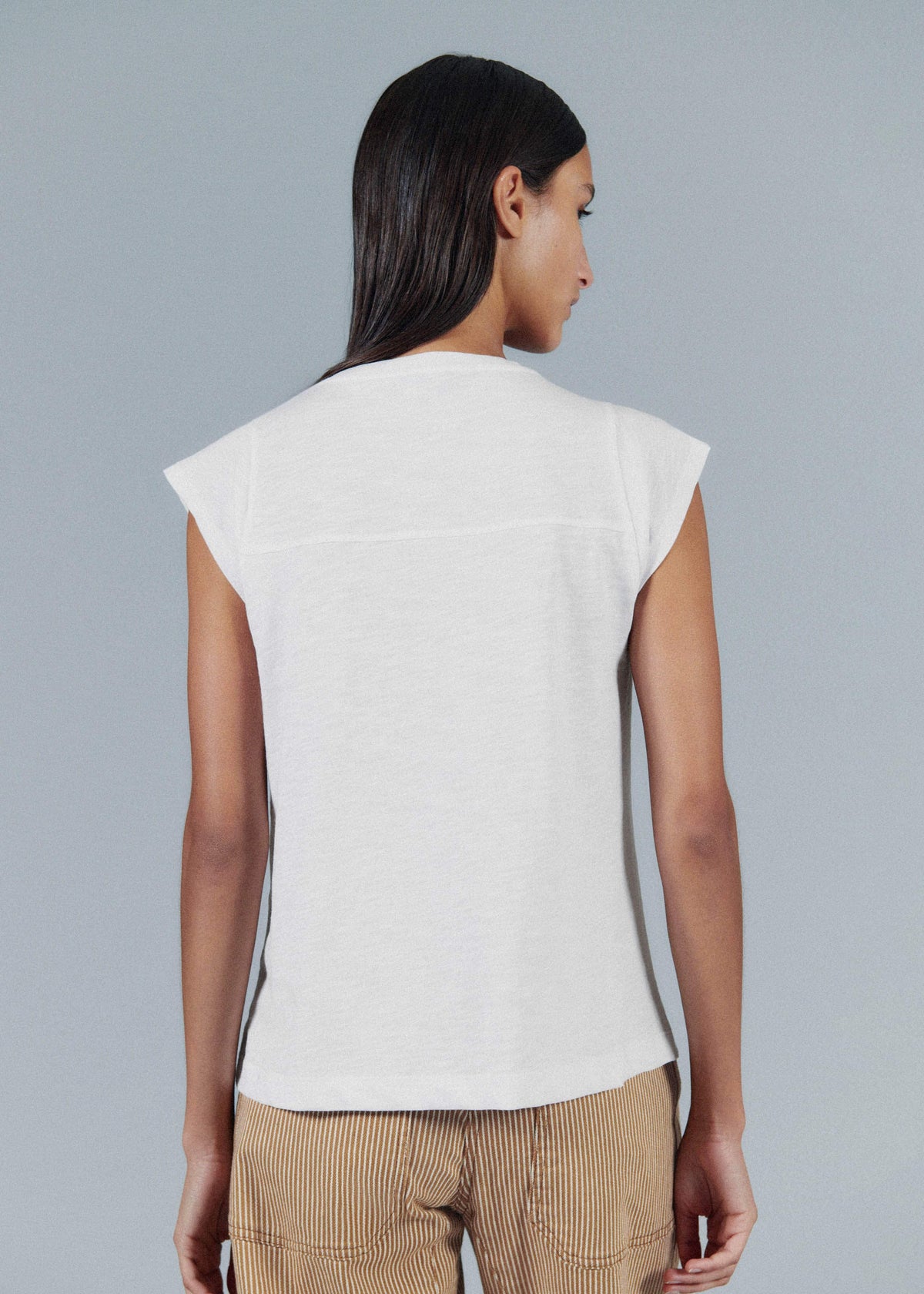 ME+EM White Cap Sleeve Crew Neck Swing Tee
