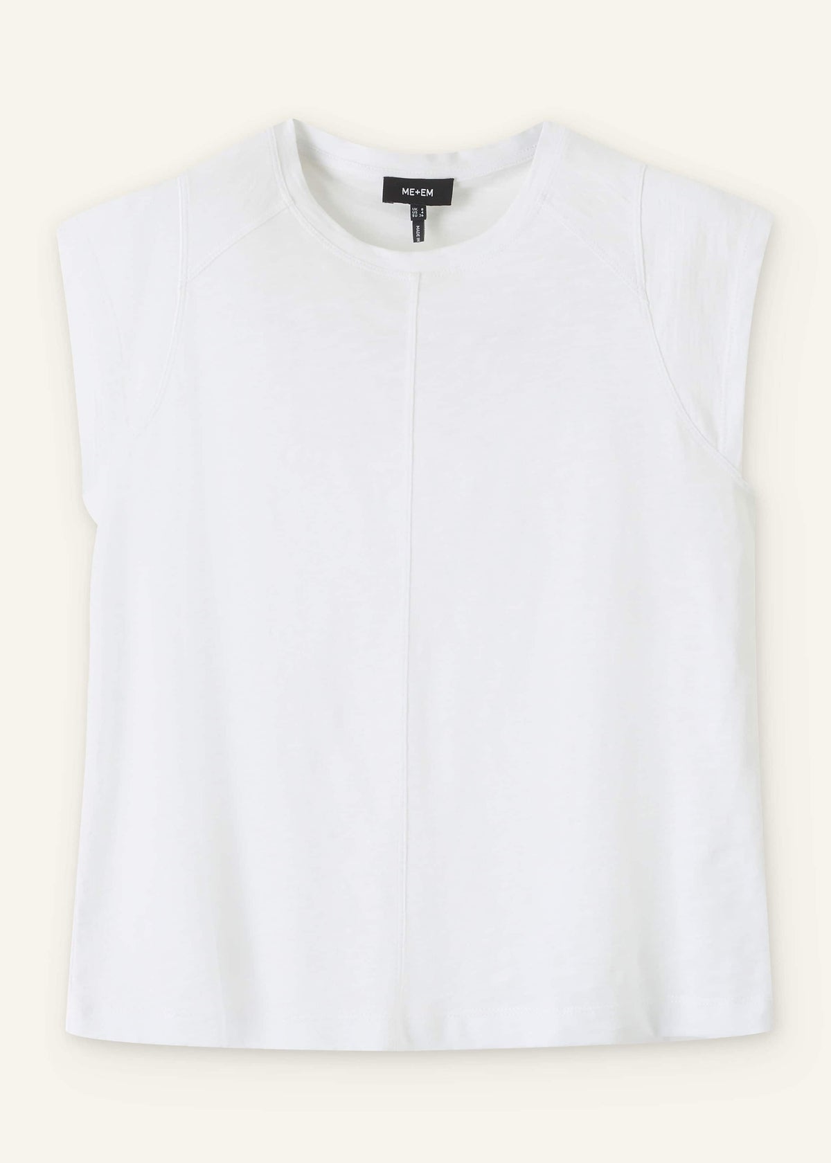 ME+EM White Cap Sleeve Crew Neck Swing Tee