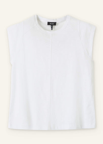 ME+EM White Cap Sleeve Crew Neck Swing Tee