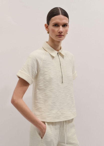 ME+EM Cream Polo Swing Top