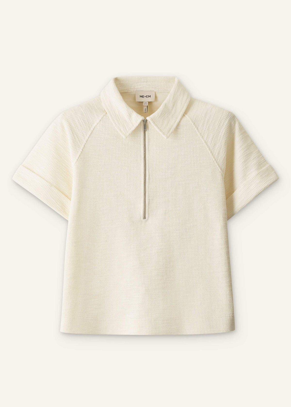 ME+EM Cream Polo Swing Top