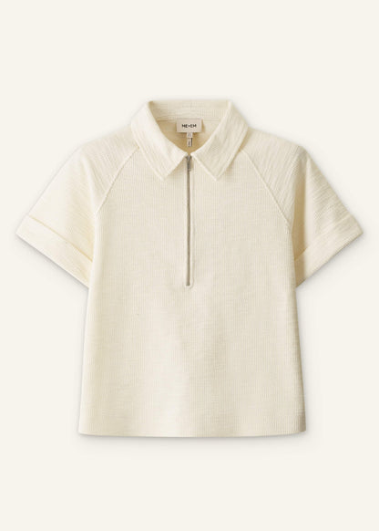 ME+EM Cream Polo Swing Top