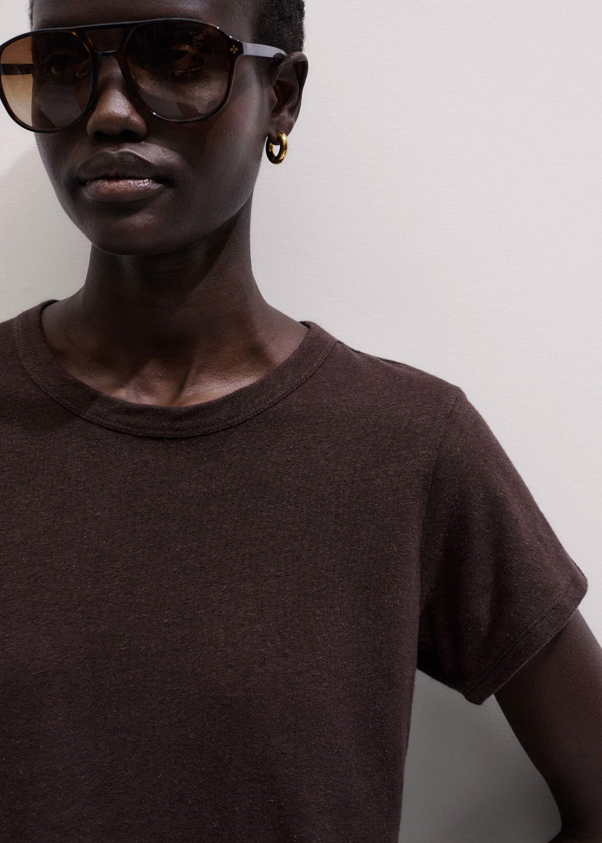 ME+EM Brown Soft Washed Tee