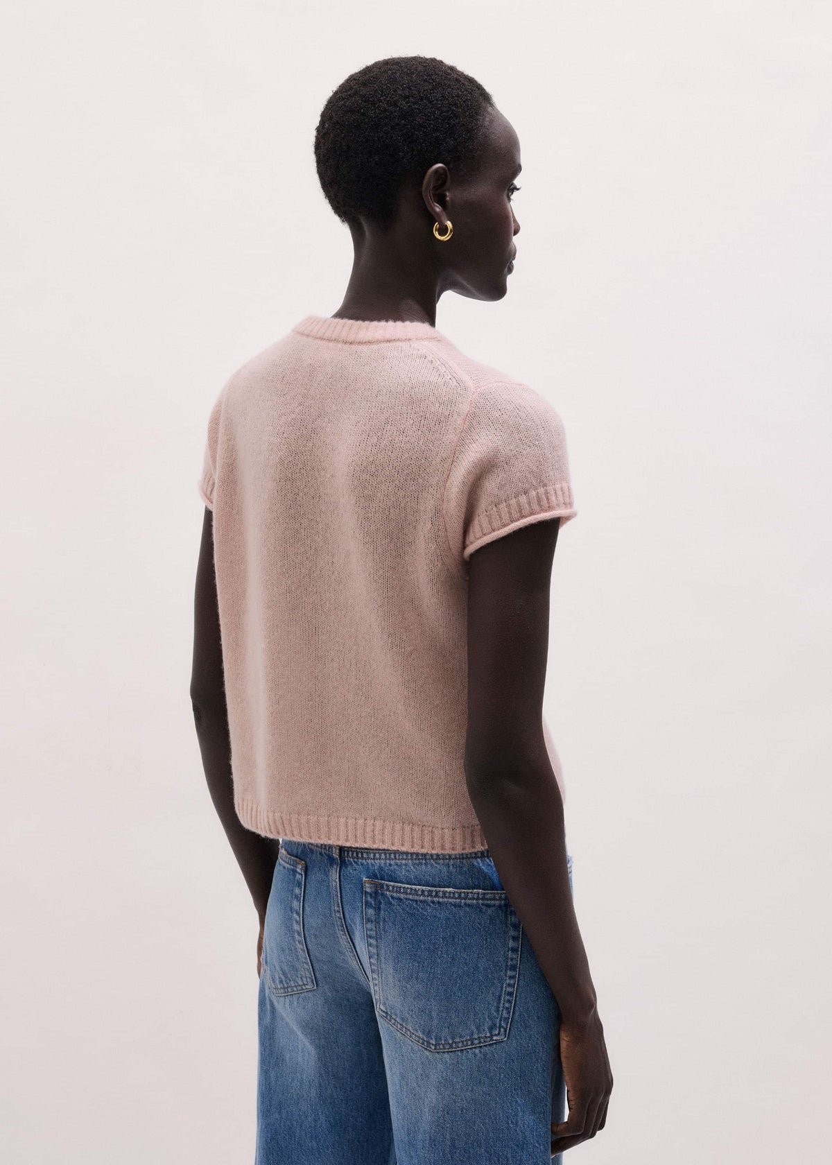 ME+EM Pink Merino Cashmere Silk Straight Baby Tee