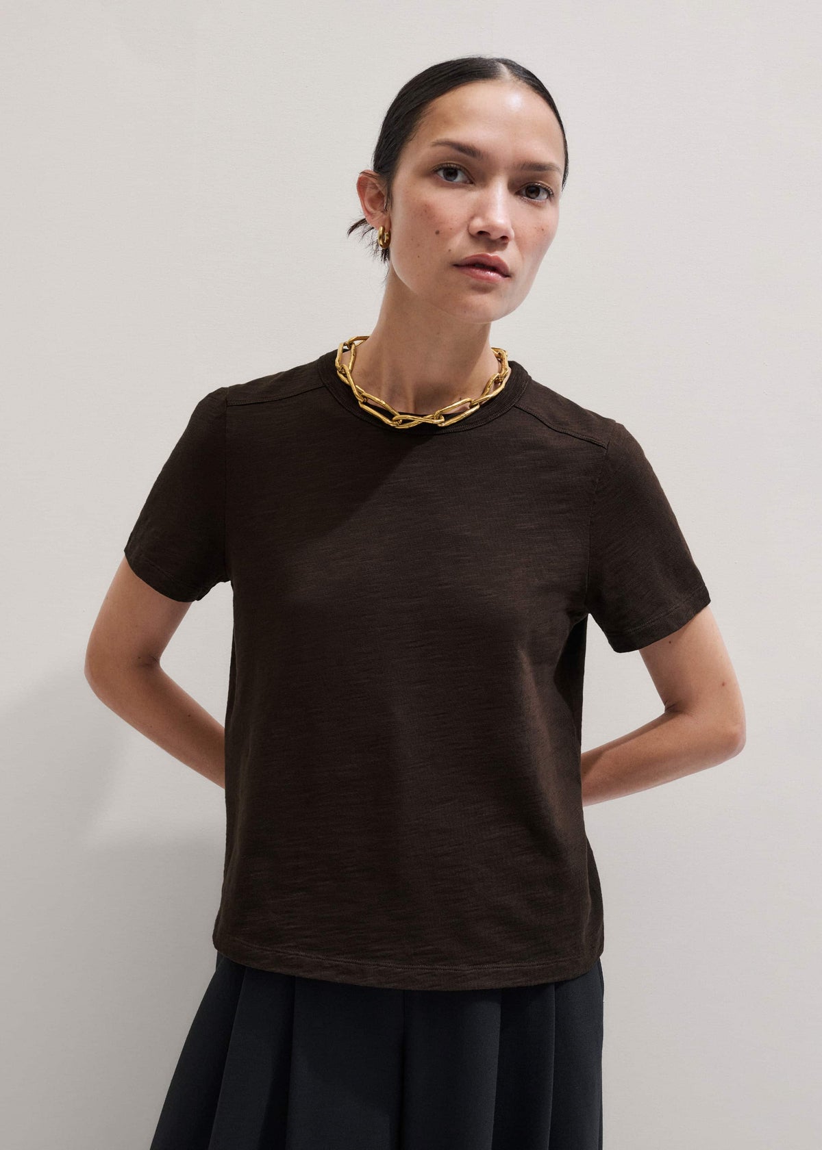 ME+EM Brown Warm Touch Tee