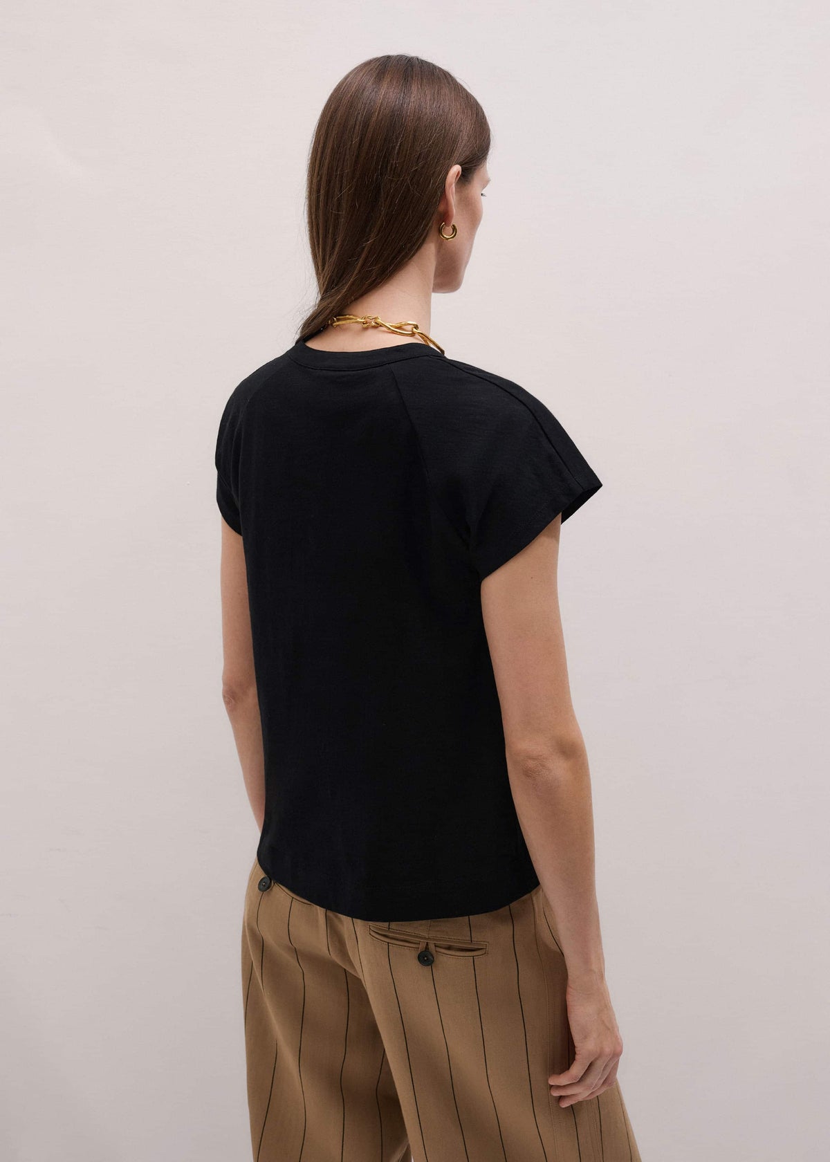 ME+EM Black Open Placket Swing Top