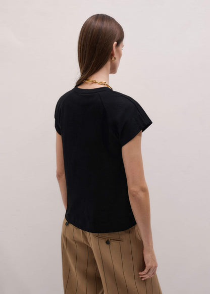 ME+EM Black Open Placket Swing Top