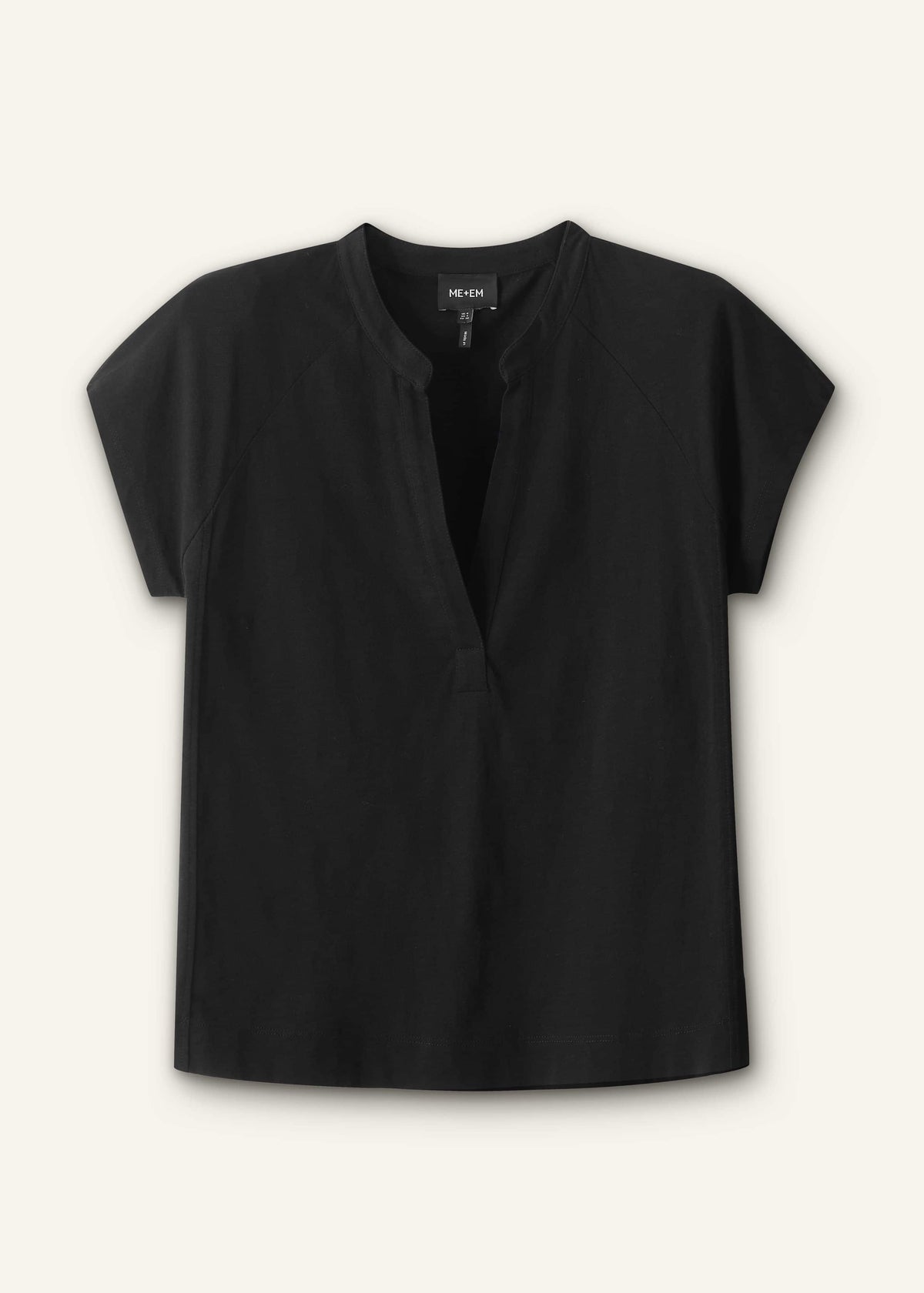 ME+EM Black Open Placket Swing Top