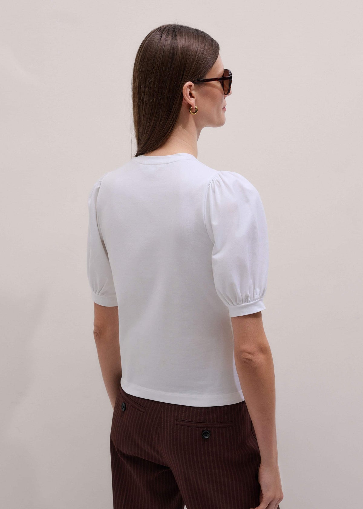 ME+EM White Feminine Sleeve Tee