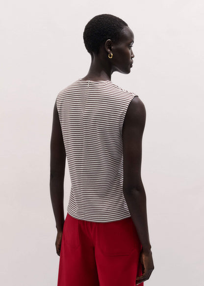 ME+EM Brown Scarf Neck Tank