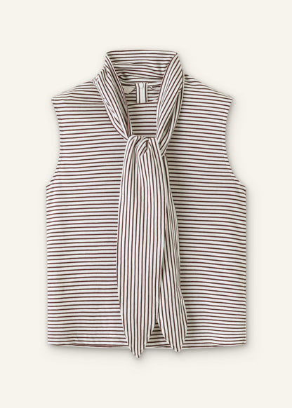 ME+EM Brown Scarf Neck Tank
