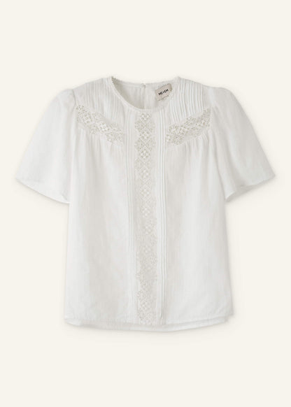 ME+EM White Embroidered Cutout Tee