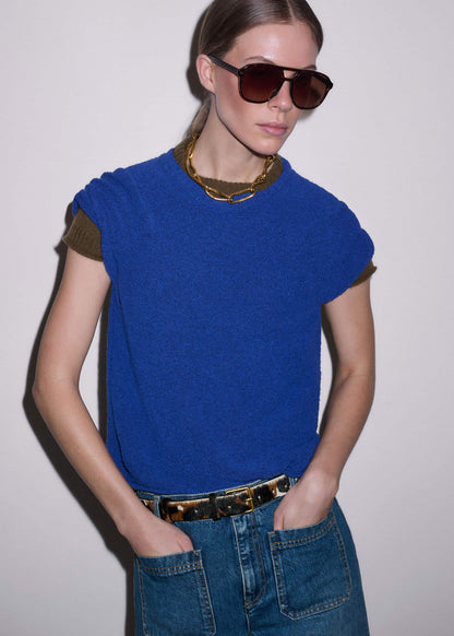 ME+EM Blue Straight Knit Tee