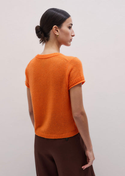ME+EM Orange Merino Cashmere Silk Baby Tee