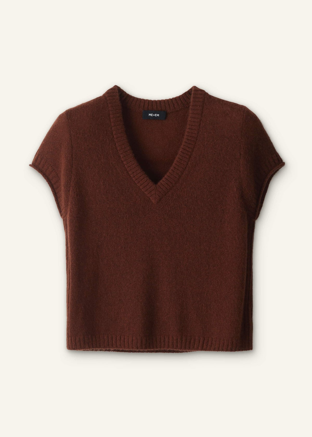 ME+EM Cinnamon Brown V-Neck Baby Tee